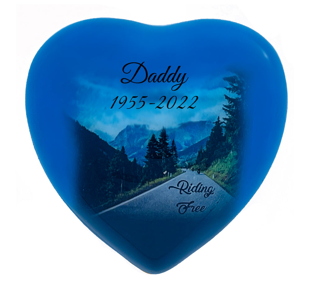 Riding Free Heart Keepsake Urn - Heart Stand Option
