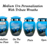Riding Free Medium or Adult Cremation Urn - Tribute Wreath™ - Pro Personalization - Burial Vault Option