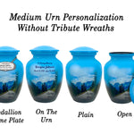 Riding Free Medium or Adult Cremation Urn - Tribute Wreath™ - Pro Personalization - Burial Vault Option