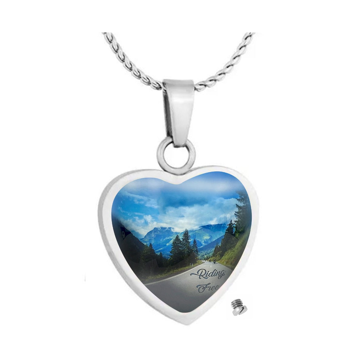 Riding Free Heart Jewelry Urn - Love Charms® Option