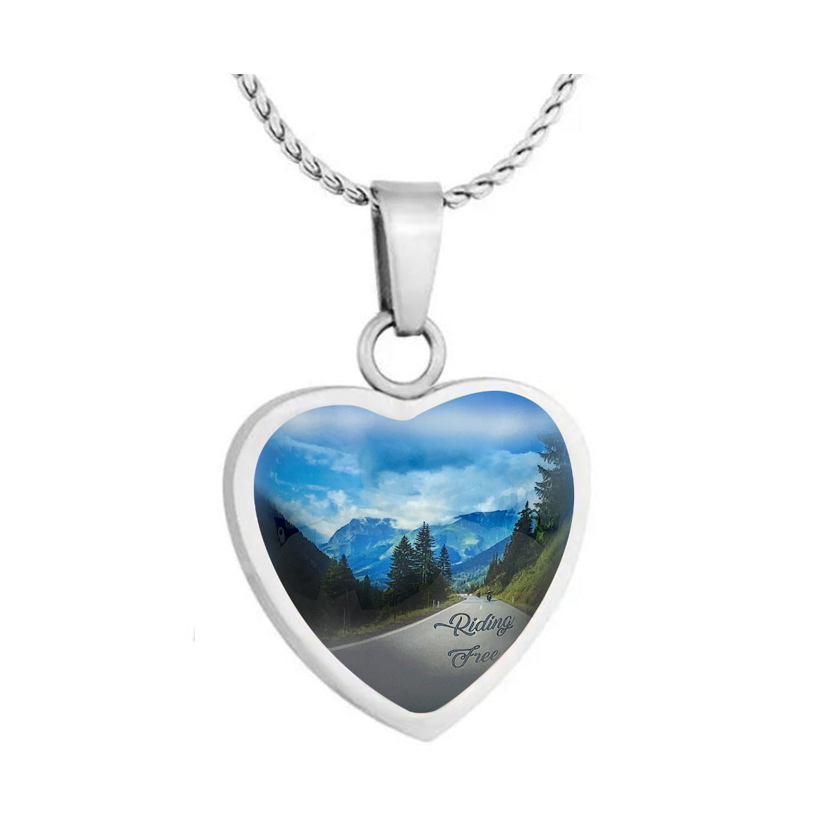 Riding Free Heart Jewelry Urn - Love Charms® Option