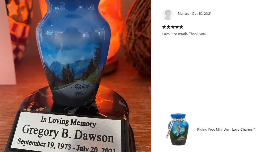 Riding Free Mini Urn - Love Charms® Option
