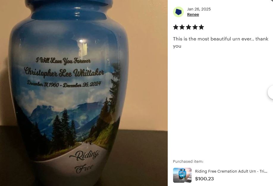 Riding Free Medium or Adult Cremation Urn - Tribute Wreath™ - Pro Personalization - Burial Vault Option