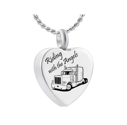 Riding With the Angels Trucker Jewelry Urn - Love Charms® Option
