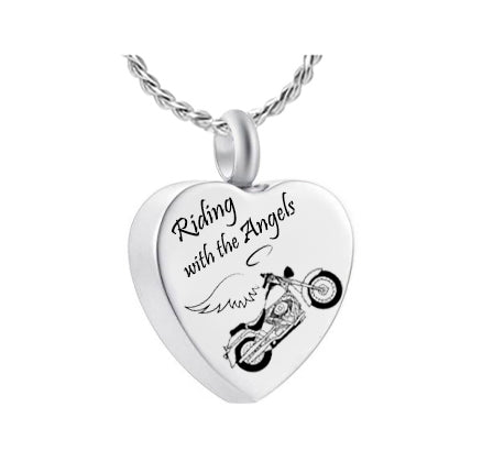 Riding With the Angels Motorcycle Jewelry Urn - Love Charms® Option