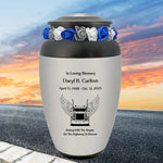 Riding With Angels Truck Pewter Adult Cremation Urn - Tribute Wreath™ - Pro Personalization - Burial Vault Option