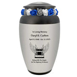 Riding With Angels Truck Pewter Adult Cremation Urn - Tribute Wreath™ - Pro Personalization - Burial Vault Option