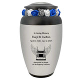 Riding With Angels Truck Pewter Adult Cremation Urn - Tribute Wreath™ - Pro Personalization - Burial Vault Option