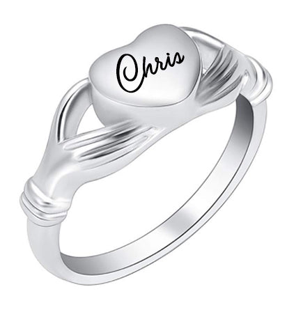 Heart & Hands Cremation Ring Keepsake Urn