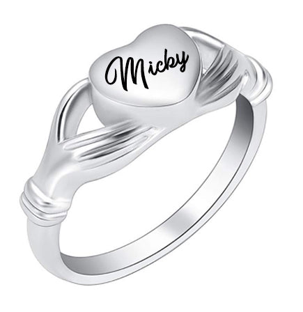 Heart & Hands Cremation Ring Keepsake Urn