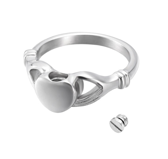 Heart & Hands Cremation Ring Keepsake Urn