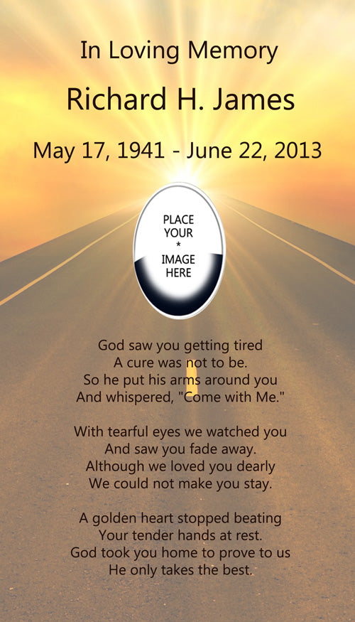 Road To Heaven Poem Urn and Picture