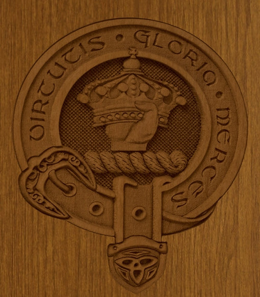 Family Badge Wood Urn 