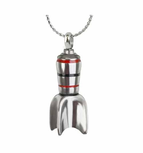 Space Rocket Pendant Urn - Love Charms Option