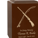 Rod & Gun Laser Engraved Wood Urn