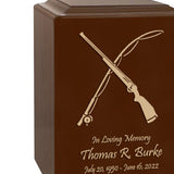 Rod & Gun Laser Engraved Wood Urn