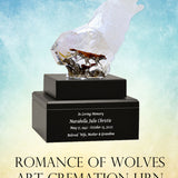 Romance of Wolves Lucite Art Cremation Urn