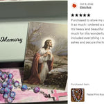 Pastel Pink Photo Rosary Necklace Urn