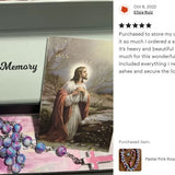 Pastel Pink Photo Rosary Necklace Urn
