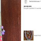 Pastel Pink Rosary Necklace Urn