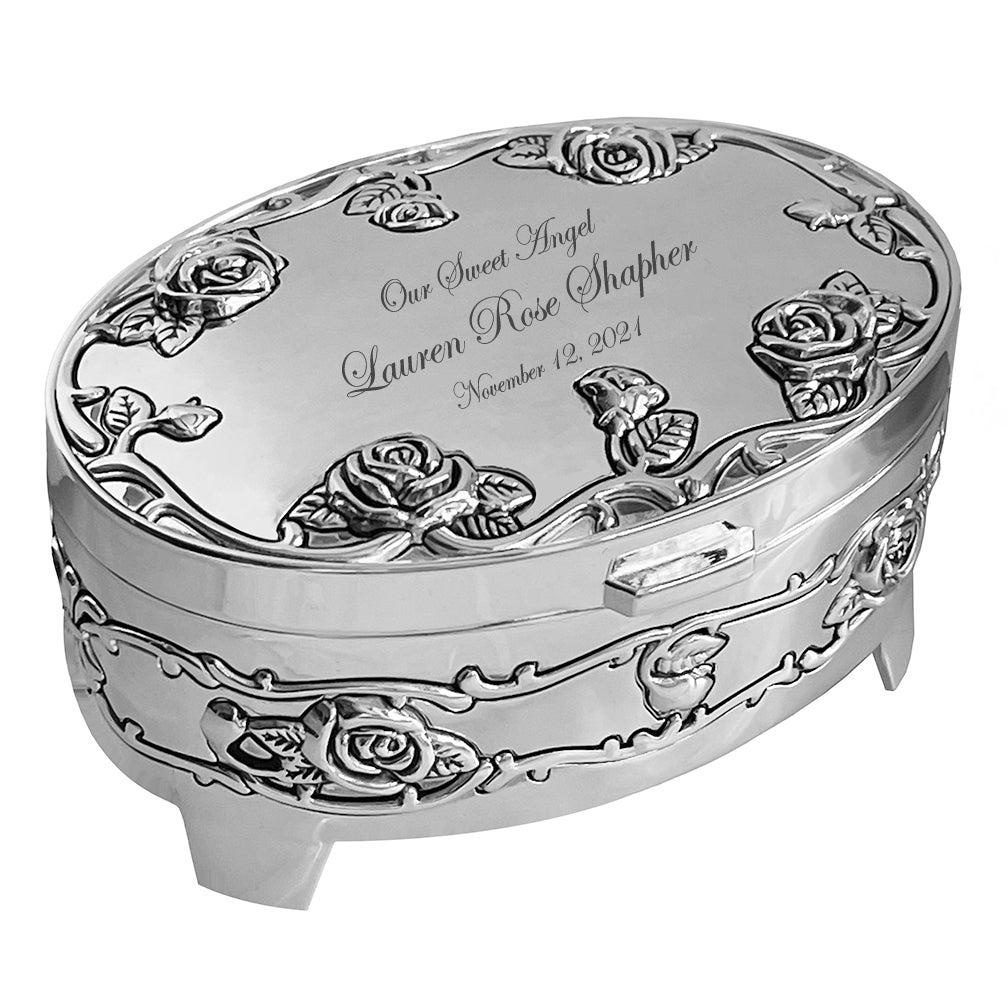 Silver Rose Garden Infant Urn