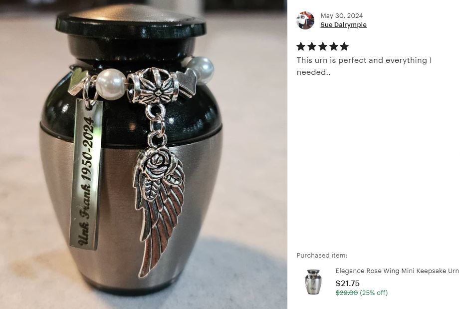 Pewter Keepsake Urn - Love Charms® Option