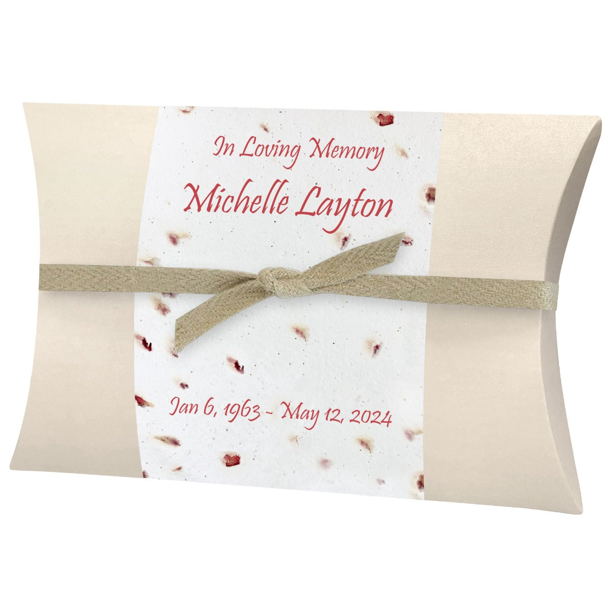 Rose Petals Peaceful Pillow® Water Burial Cremation Urn - Biodegradable Burial At Sea Urn - Wide River Urn