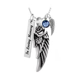Rose Angel Wing Cremation Jewelry Urn - Love Charms Option