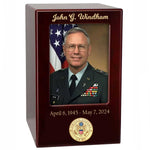 US Marine Corps, Army, Air Force, Navy or Coast Guard Photo Urn - Adult Sized