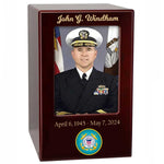 US Marine Corps, Army, Air Force, Navy or Coast Guard Photo Urn - Adult Sized