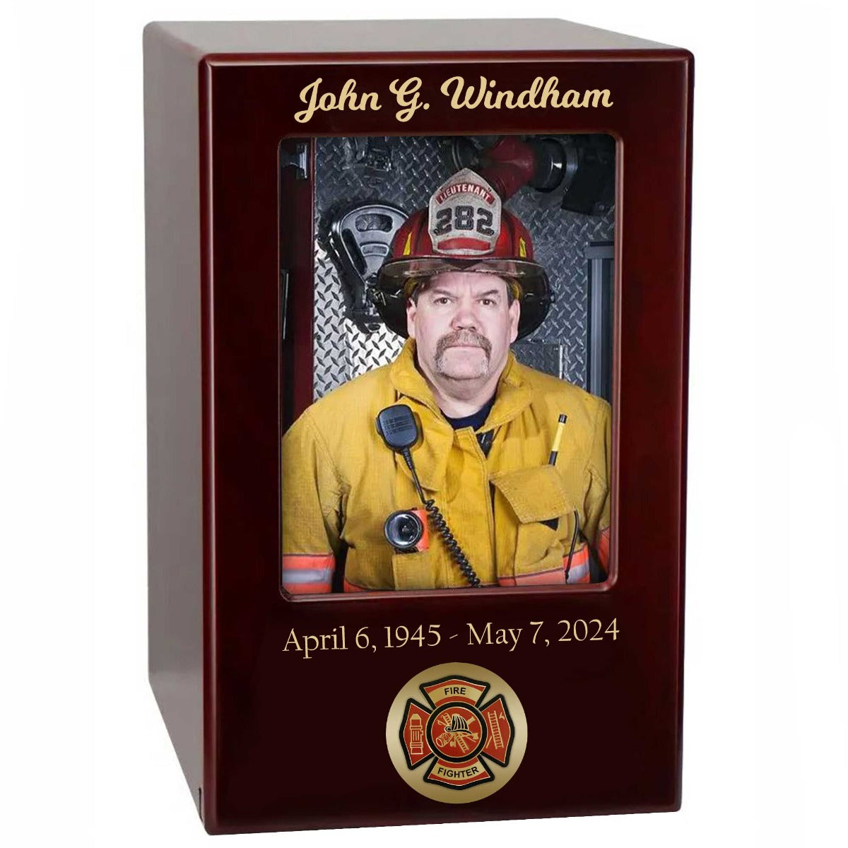 Firefighter or Police Officer Adult Cremation Photo Urn
