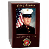 US Marine Corps, Army, Air Force, Navy or Coast Guard Photo Urn - Adult Sized