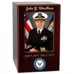US Marine Corps, Army, Air Force, Navy or Coast Guard Photo Urn - Adult Sized