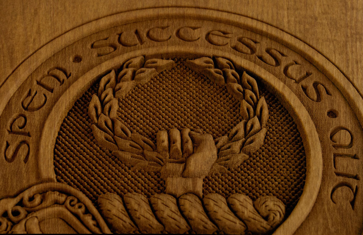 Custom Laser Engraved Ross Family Badge Urn