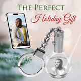 2D Crystal Photo Round Keychain - Engraving Option - Lights Up