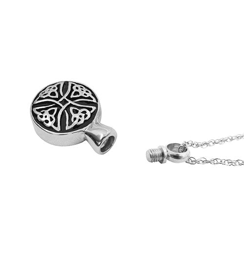 Celtic Cross Round Pendant Urn