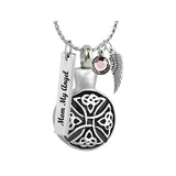 Celtic Cross Round Pendant Urn - Love Charms Option