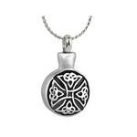 Celtic Cross Round Pendant Urn - Love Charms Option