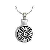Celtic Cross Round Pendant Urn - Love Charms Option