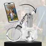 2D Crystal Photo Round Keychain - Engraving Option - Lights Up