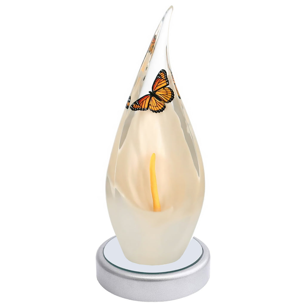 Monarch Butterfly & Calla Lily Keepsake Art Urn - Unique Butterfly Keepsake Urn
