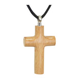 Rounded Cross Cherry Cremation Necklace Urn