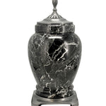 Royal Black Marble Urn Adult Sized Roman Styled Cremation urn