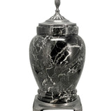 Royal Black Marble Urn Adult Sized Roman Styled Cremation urn