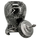 Royal Black Marble Urn Adult Sized Roman Styled Cremation urn