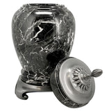 Royal Black Marble Urn Adult Sized Roman Styled Cremation urn