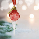 Ruby Snowball Icicle Ornament Keepsake - Love Charms® Option