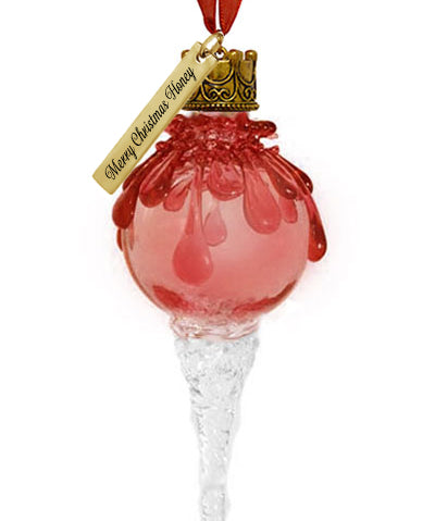 Ruby Snowball Icicle Ornament Keepsake - Love Charms® Option