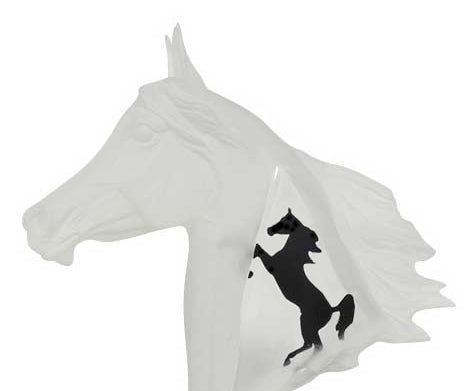 Run Free Horses Lucite Art Cremation Urn 