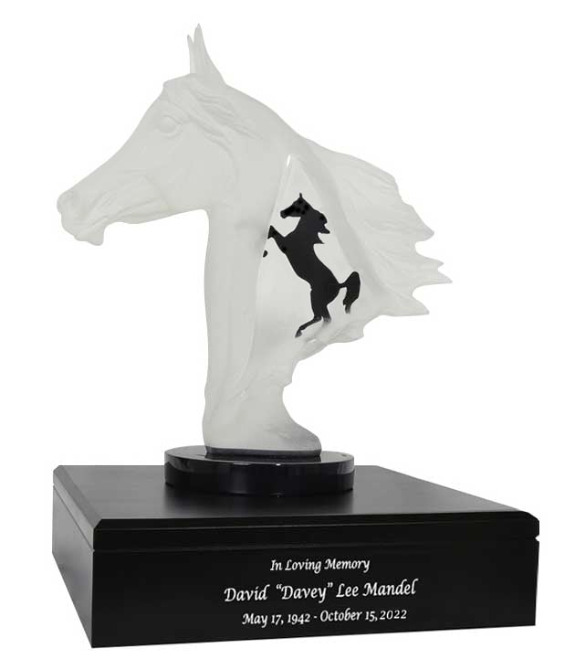 Run Free Horses Lucite Art Cremation Urn 